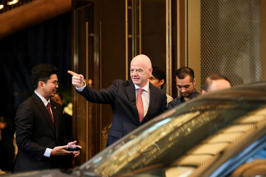 President of FIFA Gianni Infantino gestures President of FIFA Gianni Infantino gestures