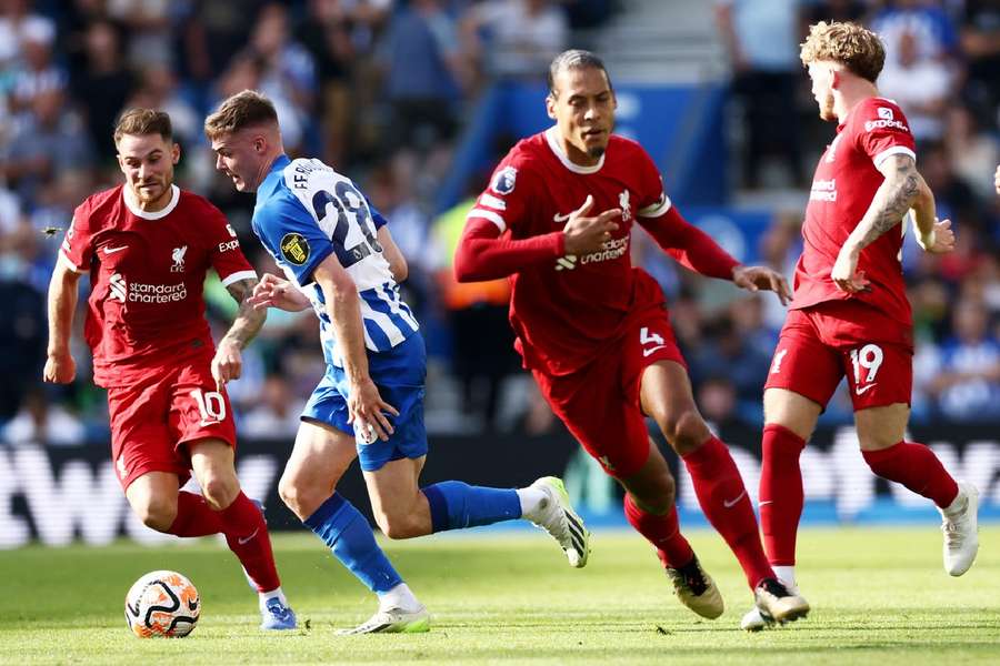 În cea mai recentă etapă, Liverpool a remizat pe terenul lui Brighton, scor 2-2