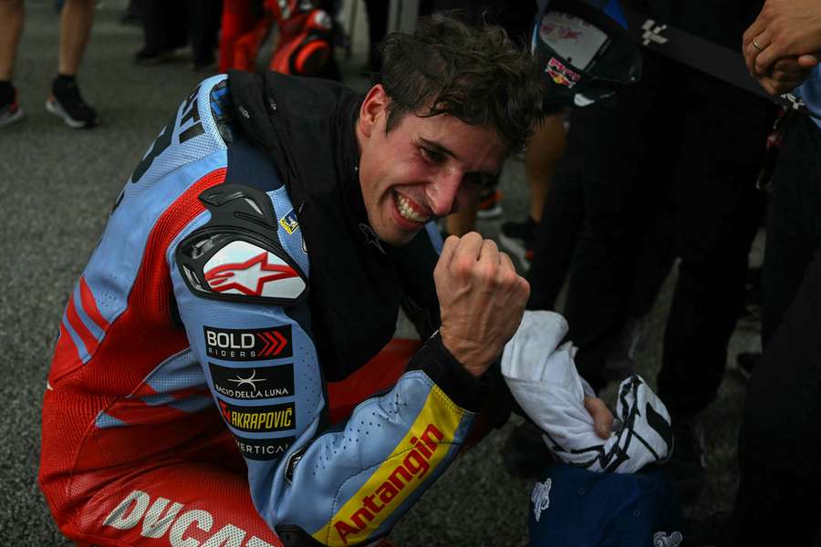 Marquez celebrates his sprint win