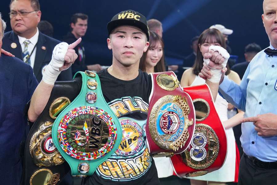 Inoue celebrates after his victory