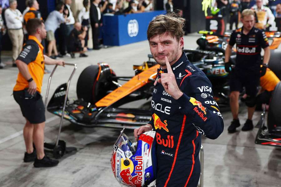 Max Verstappen after claiming pole position Max Verstappen after claiming pole position