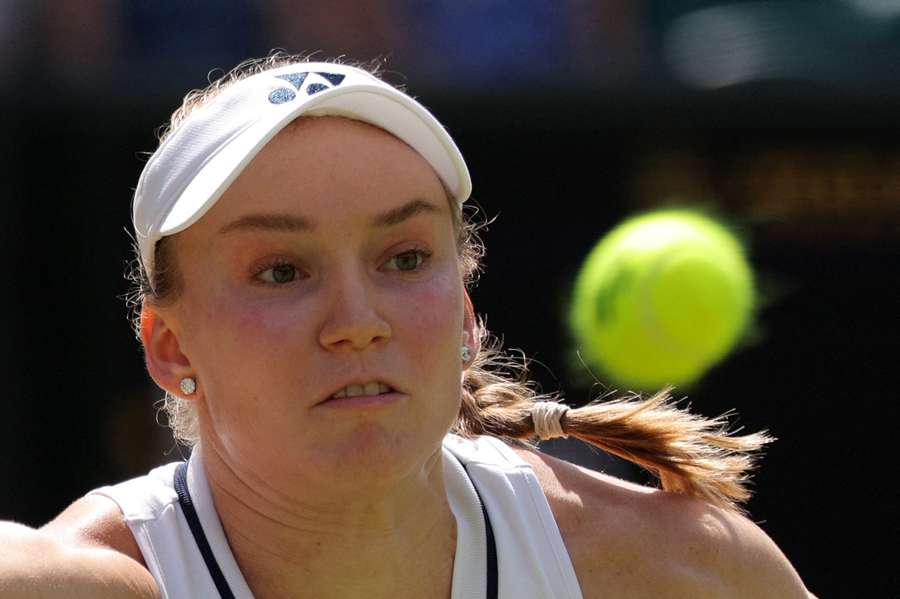 Kazakhstan's Elena Rybakina in action during her third-round match against Belgium's Elise Mertens Kazakhstan's Elena Rybakina in action during her third-round match against Belgium's Elise Mertens