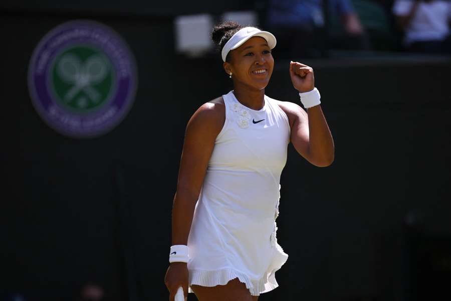 Osaka celebrates her win Osaka celebrates her win