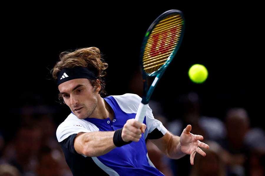 Stefanos Tsitsipas in action