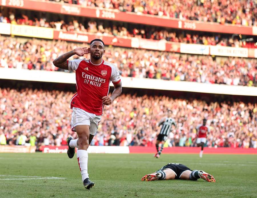 Gabriel Jesus a marqué l'un des buts d'Arsenal contre Manchester United.