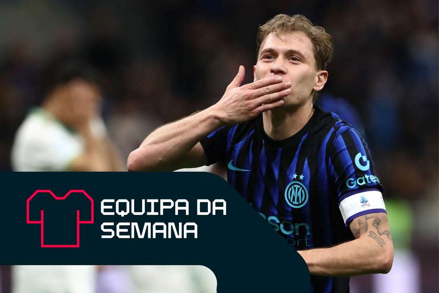 Barella celebra o golo do Inter de Milão