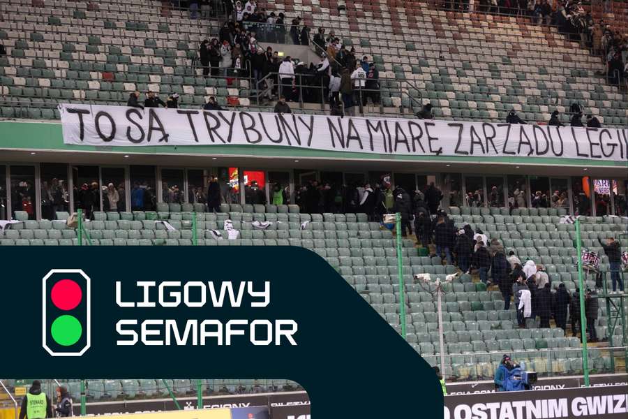 Kibice Legii w meczu z Puszczą zdecydowali się na protest