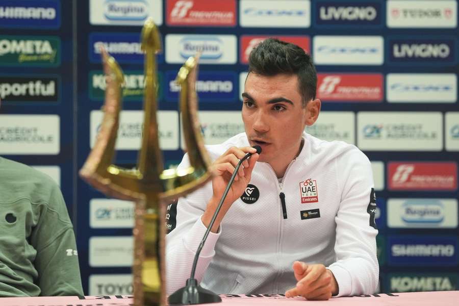 Ayuso, en la presentación de la Tirreno-Adriático
