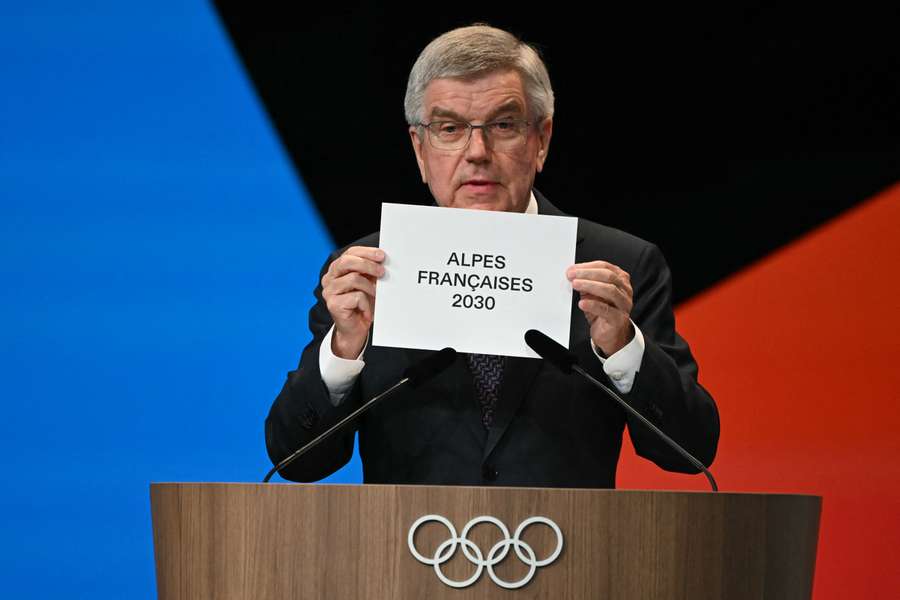 International Olympic Committee (IOC) president Thomas Bach announces that the French Alps have won the bid for the 2030 Winter Games