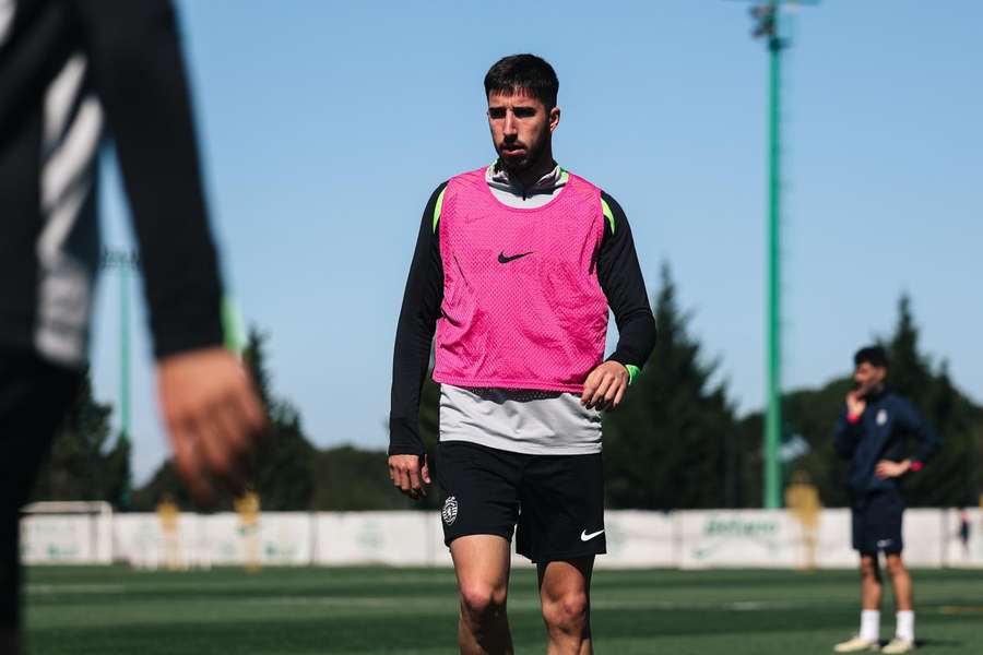 Gonçalo Inácio no treino do Sporting