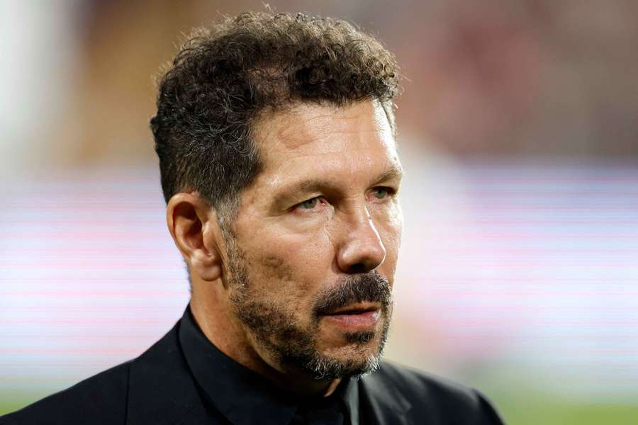 El entrenador del Atlético de Madrid, Diego Simeone, antes del partido