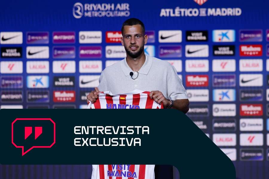 Hancko, el día de su presentación como jugador del Atlético de Madrid