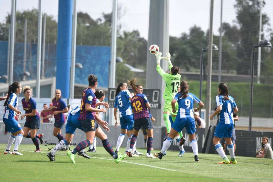 Mariajo Pons, en un Espanyol-Barça