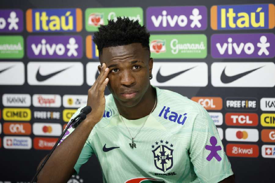 Vinicius Junior during the press conference on Thursday