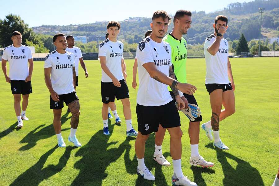 João Mendes durante o treino na academia do clube, de preparação para o jogo da Liga Conferência com o Zurique