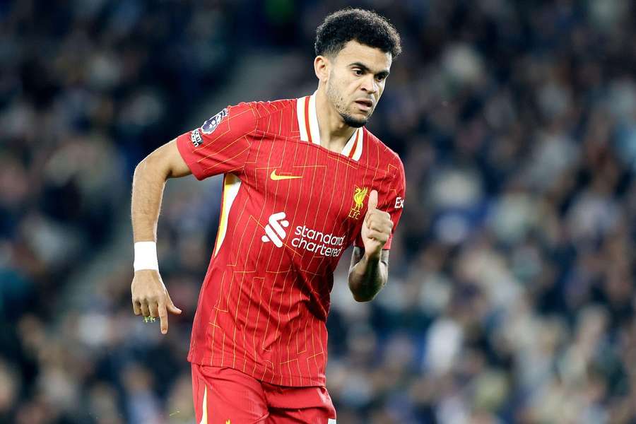 Luis Díaz, con la camiseta del Liverpool