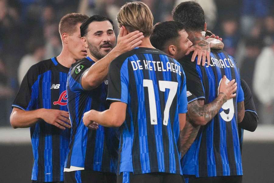A festa dos jogadores da Atalanta A festa dos jogadores da Atalanta