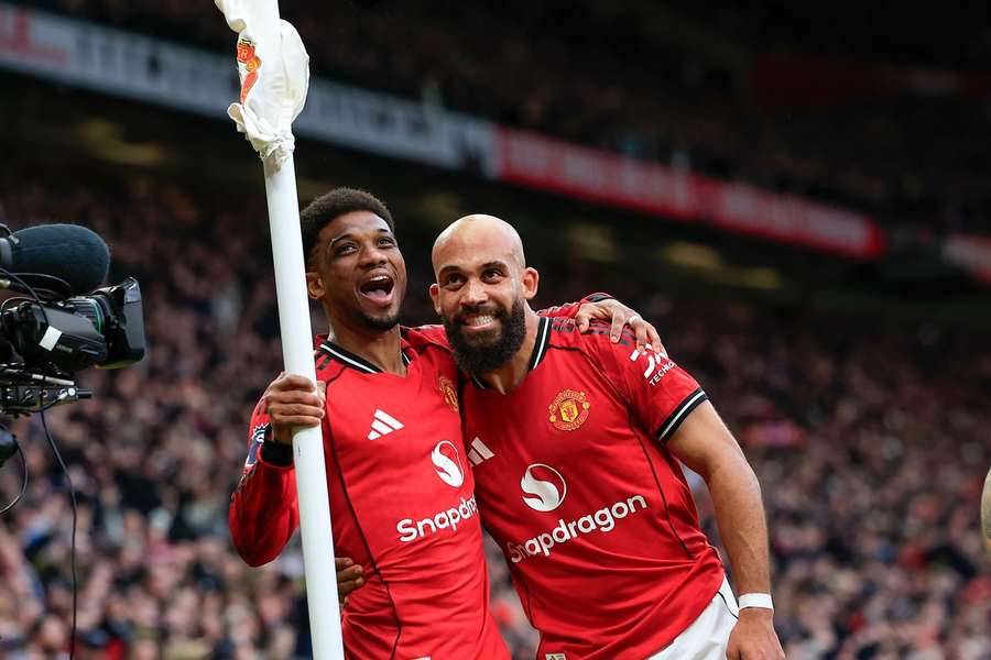 Mbeumo (r.) jubelt über seinen Treffer zum 1:0 für United