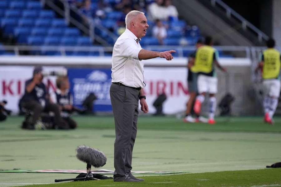 Former All Whites coach Darren Bazeley giving directions during an international friendly against Panama.