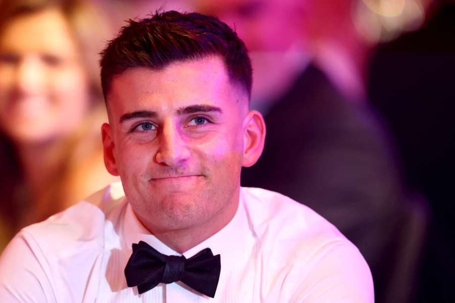 Nick Daicos reacting during the 2026 Brownlow Medal count. Nick Daicos reacting during the 2026 Brownlow Medal count.