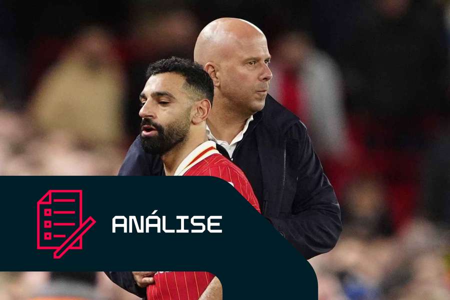 Mohamed Salah e o treinador Arne Slot Mohamed Salah e o treinador Arne Slot