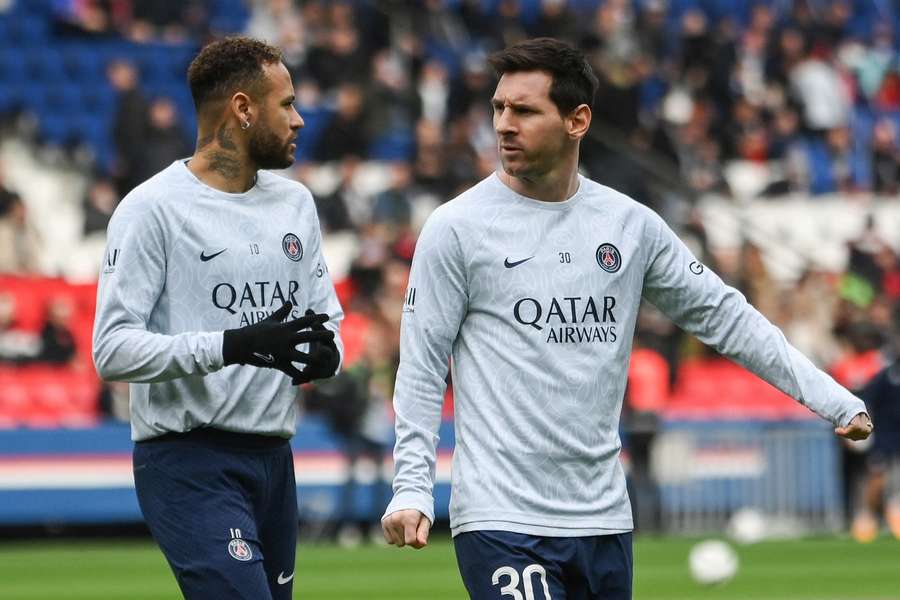 Neymar i Messi podczas gry w PSG w 2023 roku