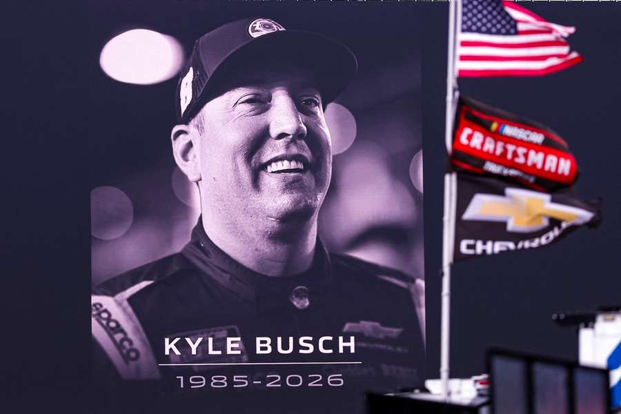 Kyle Busch tribute signage at Charlotte Motor Speedway