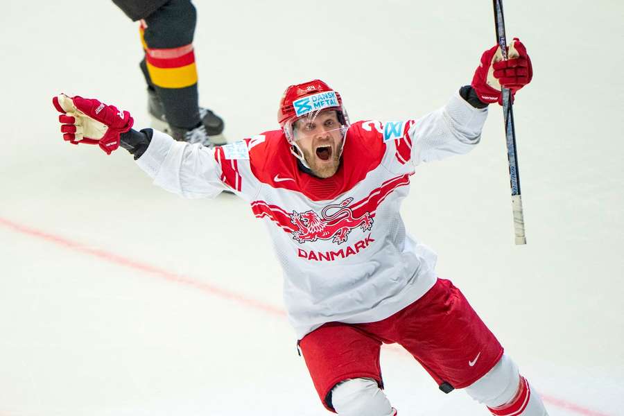Ehlers celebrated scoring against Germany during the World Championships