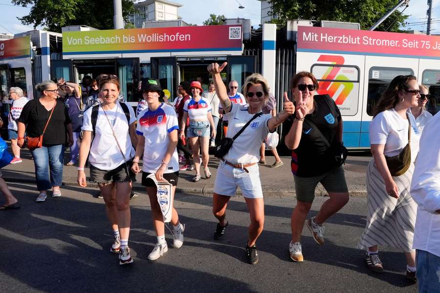 England fans in good spirits England fans in good spirits