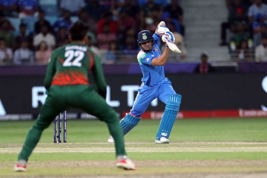 India's Shubman Gill in action against Bangladesh