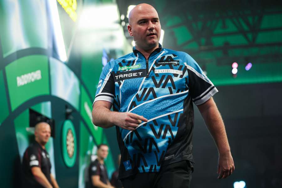 Rob Cross during his PDC World Darts Championship opener against Cor Dekker Rob Cross during his PDC World Darts Championship opener against Cor Dekker