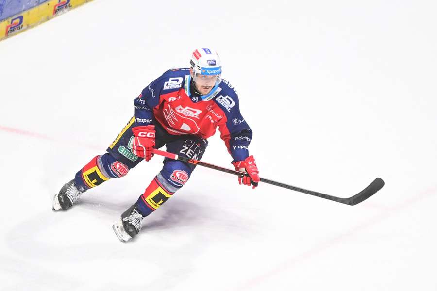 Jakub Lauko v dresu pardubického Dynama. Jakub Lauko v dresu pardubického Dynama.