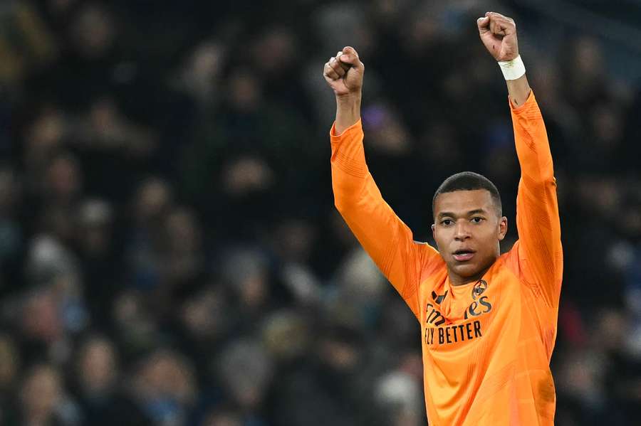 Mbappé celebra su gol ante el City