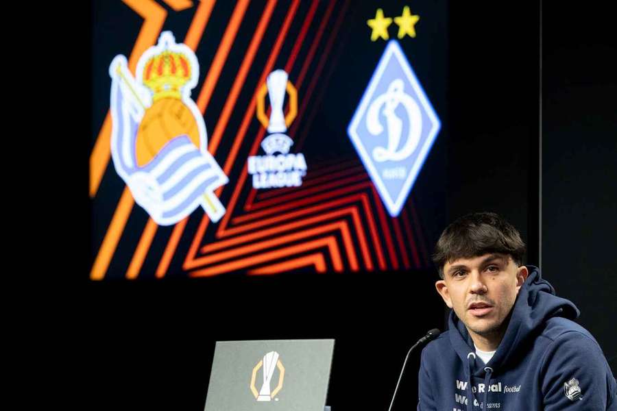 Mikel Aramburu, antes de enfrentar al Dinamo de Kiev por UEFA Europa League.