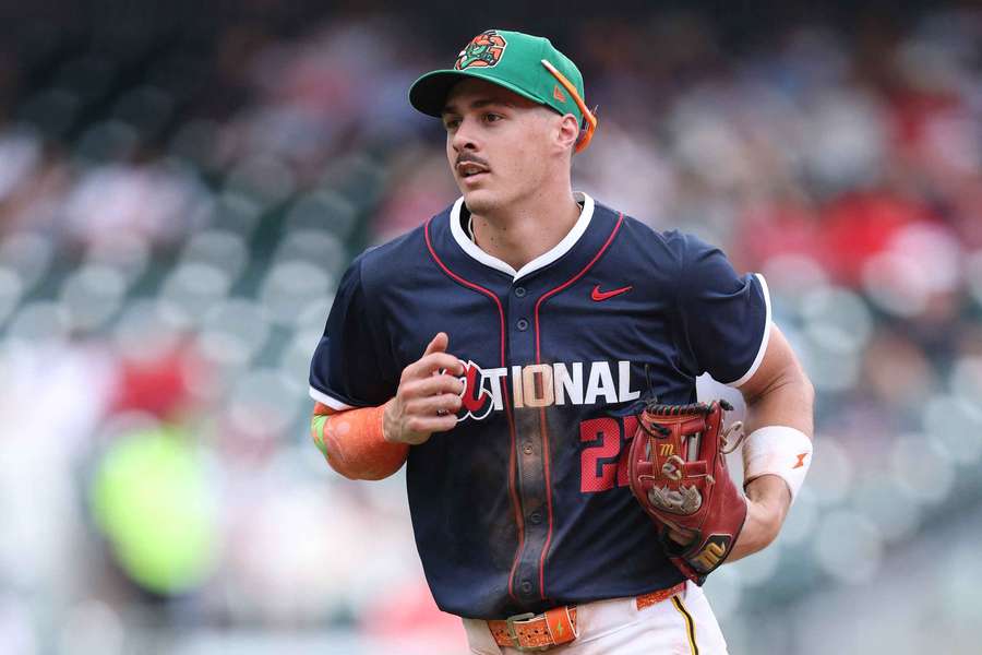 Konnor Griffin walks off the field during 2025 All-Star Futures Game