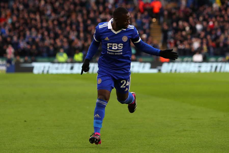 Leicester City's Nampalys Mendy celebrates 