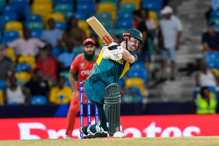 Australia's David Warner in action at the T20 World Cup