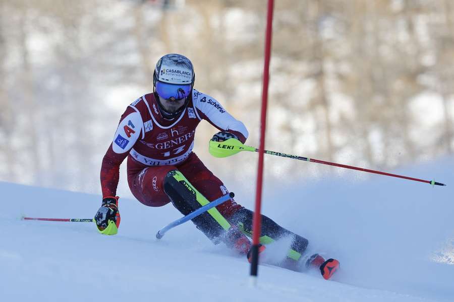 Manuel Feller kurz vor seinem Ausfall in Val d'Isere