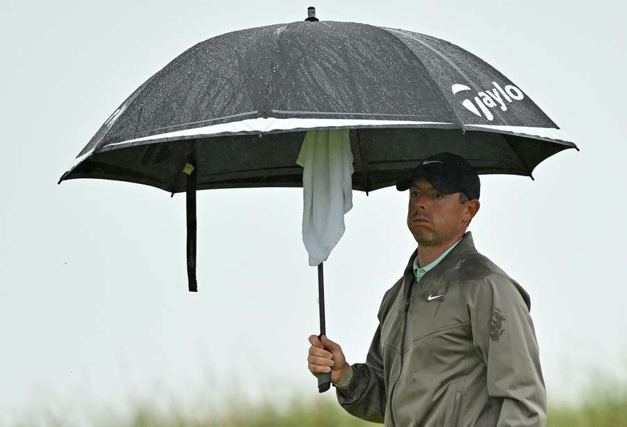 McIlroy in the rain at Royal Liverpool