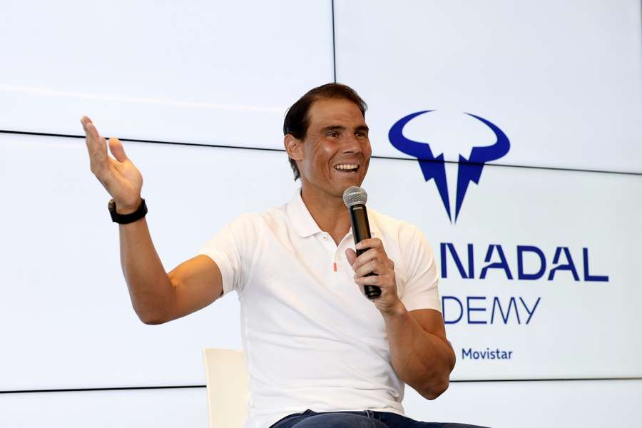Nadal, en un instante de su comparecencia ante los medios de comunicación en Manacor