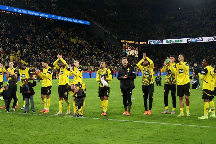 Dortmund celebrate after the game