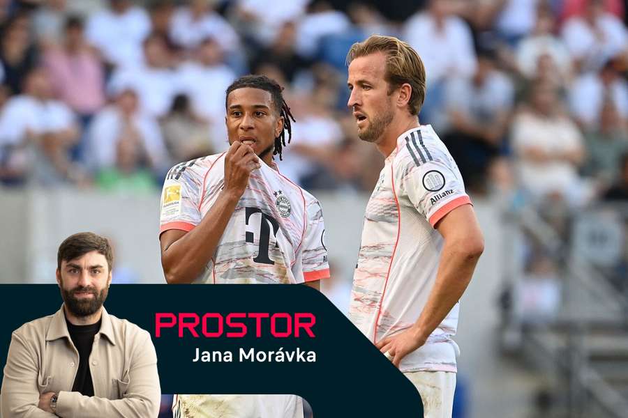 Bayern se na přestupovém trhu zaměřil na Ostrovy. Na snímku Michael Olise (vlevo) a Harry Kane.