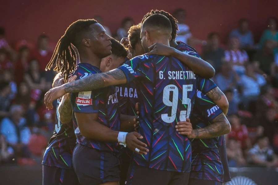 Jogadores do Moreirense celebram um golo Jogadores do Moreirense celebram um golo