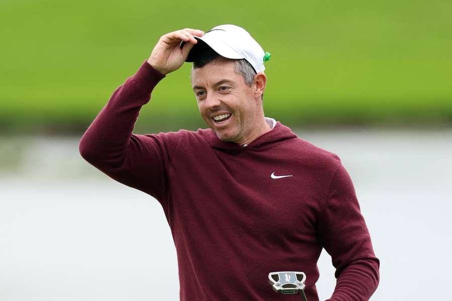 Rory McIlroy reacts on the 18th green after finishing his round on day three of the Irish Open at the K Club Rory McIlroy reacts on the 18th green after finishing his round on day three of the Irish Open at the K Club