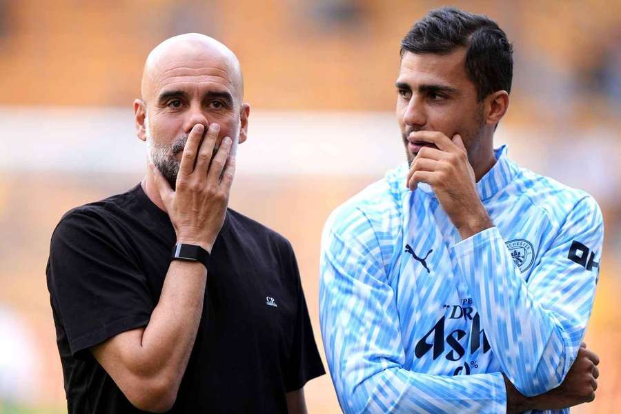 Guardiola și Rodri Guardiola și Rodri