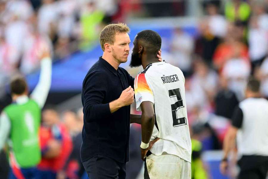 Julian Nagelsmann (l.) und Antonio Rüdiger wollen gegen Holland das Viertelfinale sichern