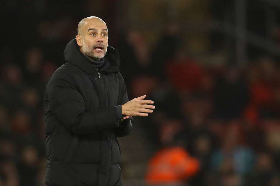 Pep Guardiola lors du match de League Cup face à Southampton.