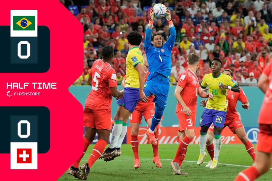 HALF TIME: Brazilië en Zwitserland komen niet tot scoren in de eerste helft