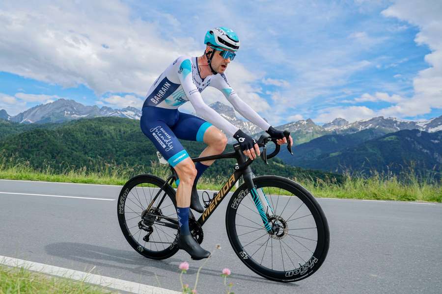 Wout Poels in actie tijdens de Ronde van Zwitserland