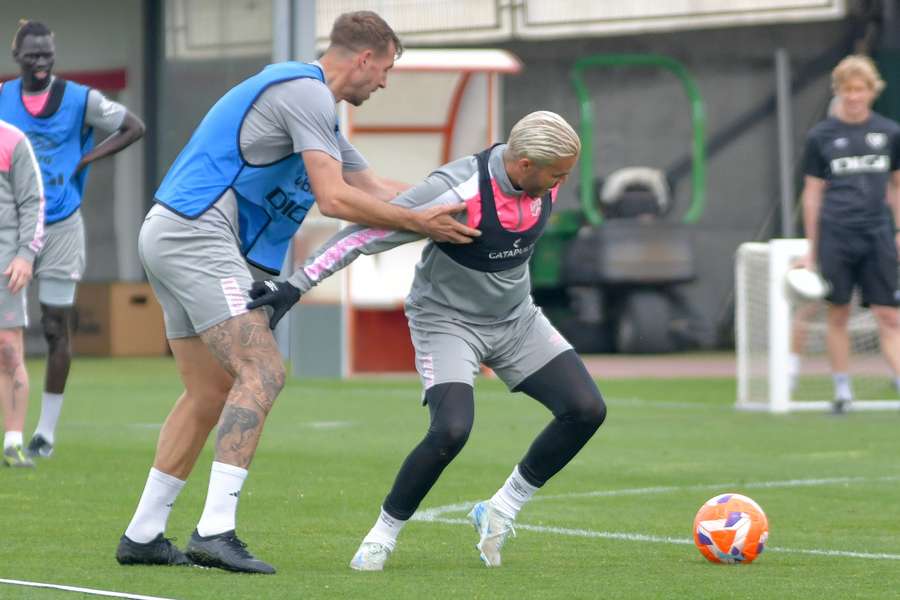 Lance de un entrenamiento del Rayo del pasado día 30